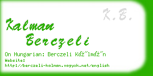 kalman berczeli business card